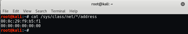 how to get own mac address kali linux