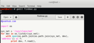 how to get mac address of linux based macine